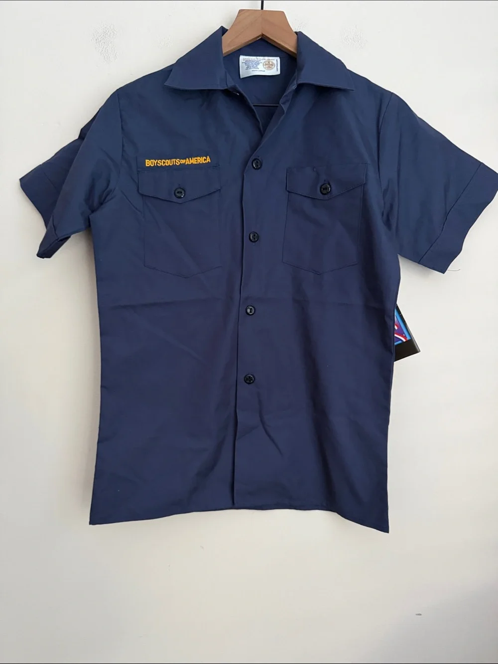 Boy Scouts Shirt Official Youth Uniform Cubscout navy blue short sleeve L NWT